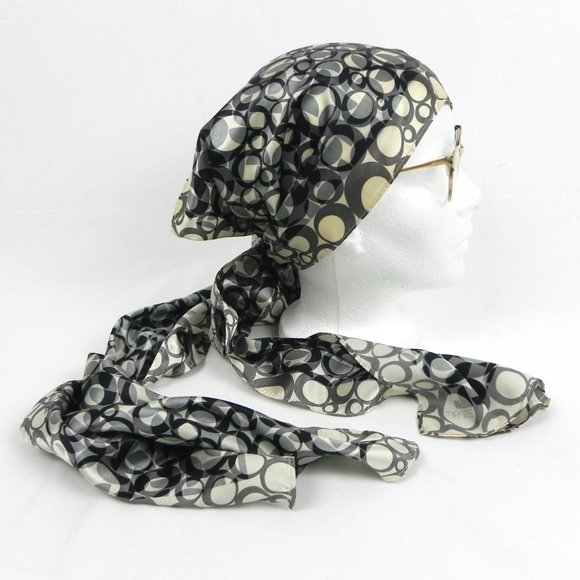 Vintage Geometric ESPRIT Scarf | Black & White Scarf - Picture 5 of 11